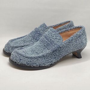 Loewe Tierra 40MM Leather Kitten-Heel Loafer Pumps size 41